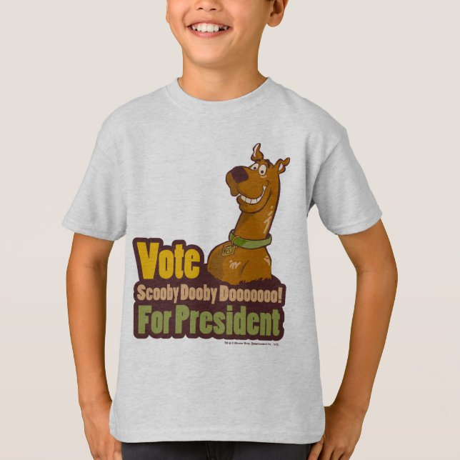 Camiseta Vote Scooby Dooby Doo para Presidente (Frente)