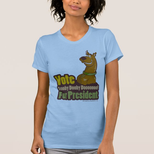Camiseta Vote Scooby Dooby Doo para Presidente (Frente)