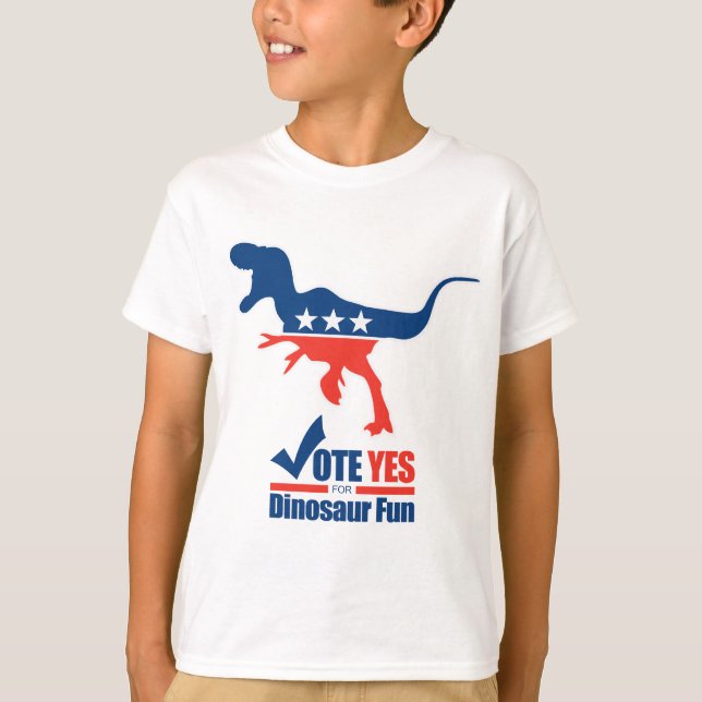 Camiseta Vote Sim Para Diversão Do Dinossauro (Frente)