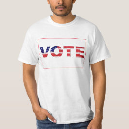 Camiseta VOTE Texto preenchido com cores Sinalizador