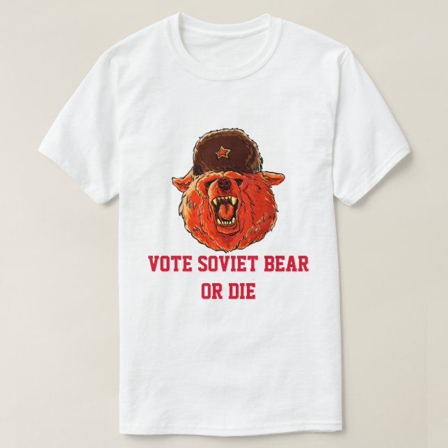 Camiseta Vote Urso Soviético (Frente do Design)