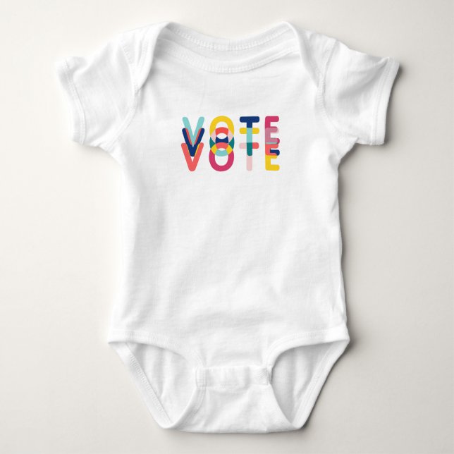 Camiseta Vote Vibrante Rainbow Modern (Frente)