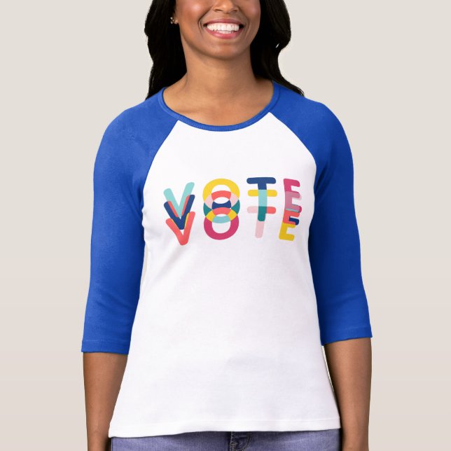 Camiseta Vote Vibrante Rainbow Modern (Frente)