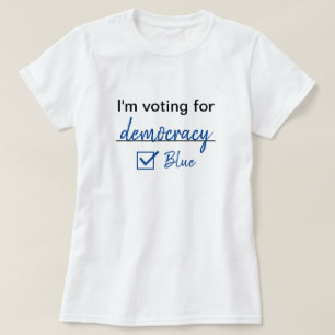 Camiseta Voto a favor da Democracia Votação Blue 2024 Eleiç