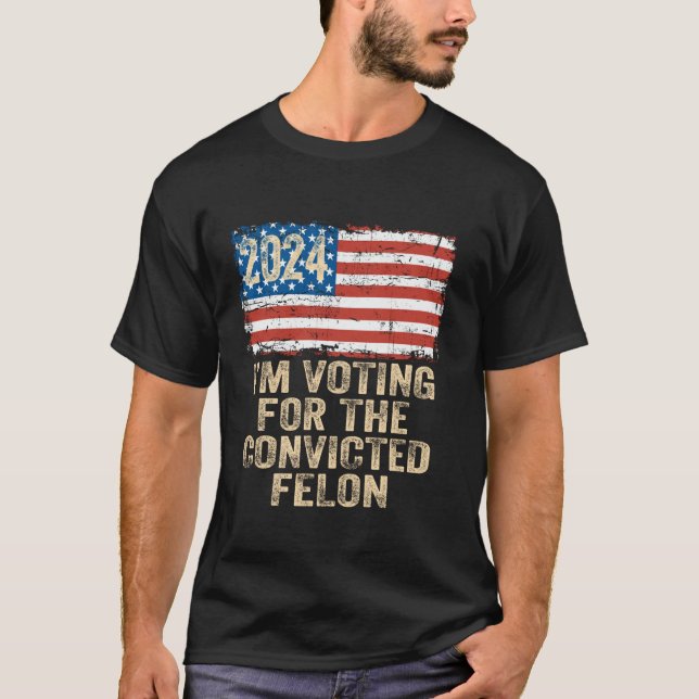Camiseta Voto A Favor Do Condenado Felon Funny Pro Trump (Frente)