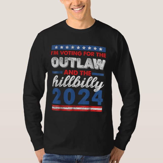 Camiseta Voto a favor do Outlaw e do Hillbilly 2024 (Frente)