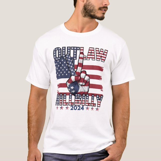 Camiseta Voto a favor do Outlaw e do Hillbilly 2024 (Frente)