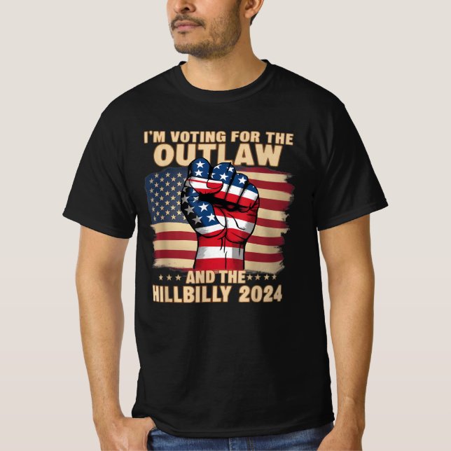 Camiseta Voto a favor do Outlaw e do Hillbilly 2024 (Frente)