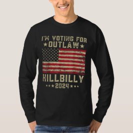 Camiseta Voto a favor do Outlaw Hillbilly 2024 Bandeira dos