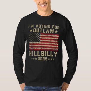 Camiseta Voto a favor do Outlaw Hillbilly 2024 Bandeira dos
