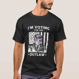 Camiseta Voto a favor do Outlaw Trump American Flag Sung
