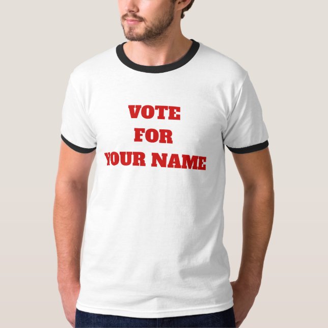 Camiseta Voto Colorido Personalizado Para Seu Nome Político (Frente)