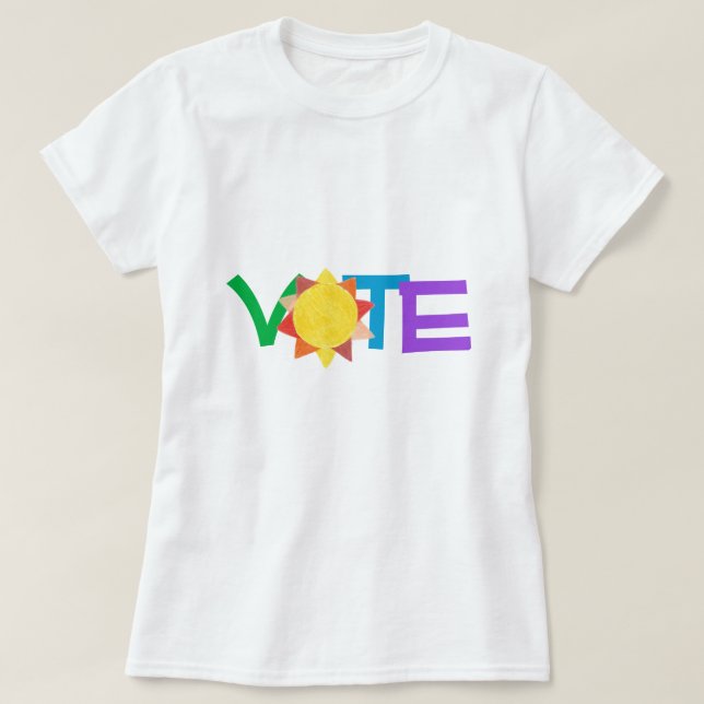 Camiseta Voto do Sol / Diversão GOTV / Vote com o Sol (Frente do Design)