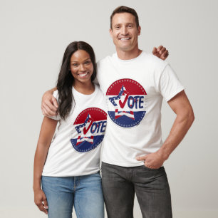 Camiseta Voto Estrela Bandeira EUA 2024 Marca de Verificaçã