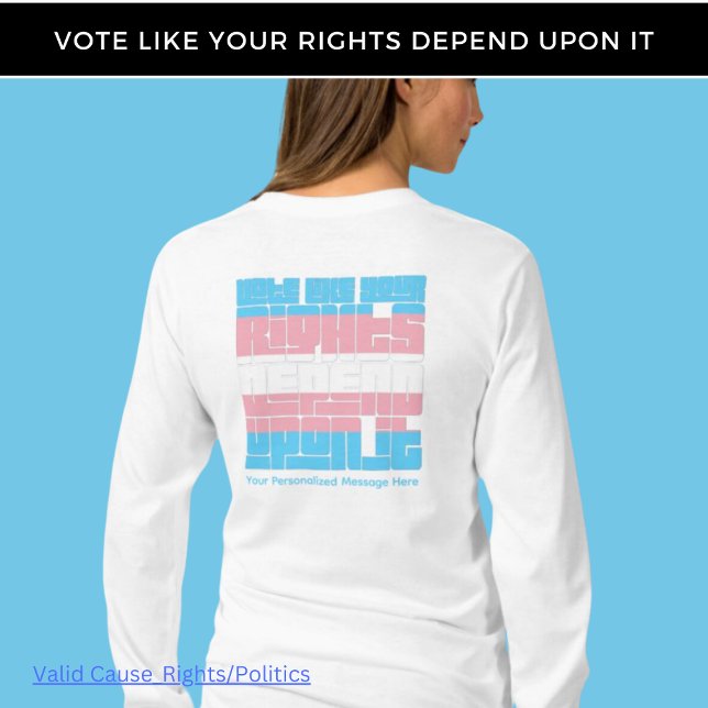 Camiseta Voto para Direitos Trans Longa Libertação (Criador carregado)