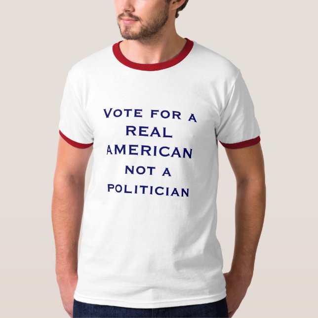 Camiseta Voto para um REAL AMERICAN (Frente)