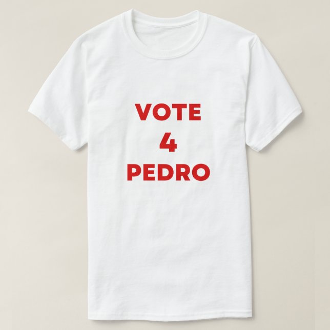 Camiseta voto Pedro Napoleão texto de eleição engraçado (Frente do Design)