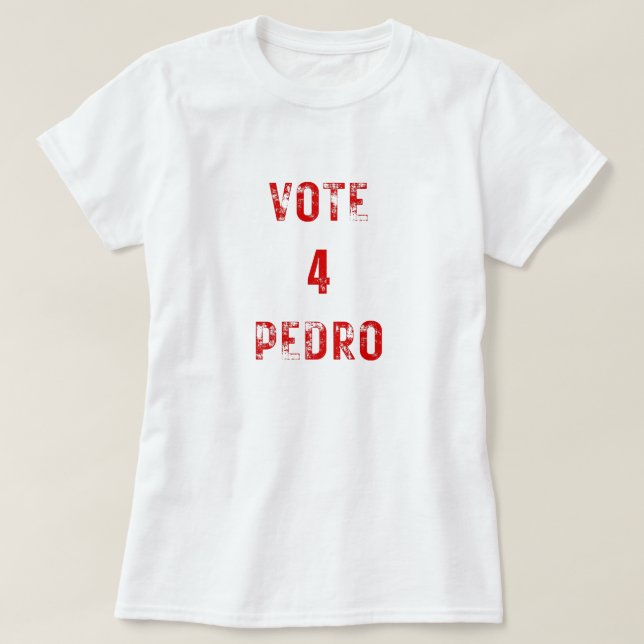 Camiseta voto Pedro Napoleão texto de eleição engraçado (Frente do Design)