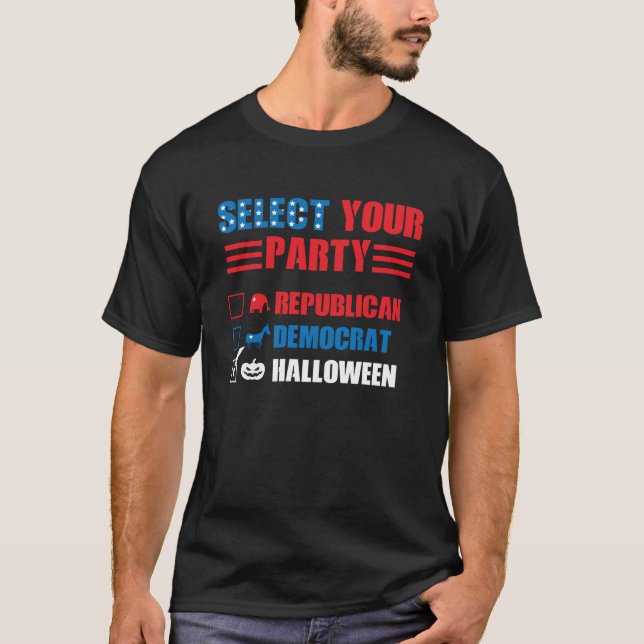 Camiseta Voto Político Engraçado do Partido Halloween (Frente)