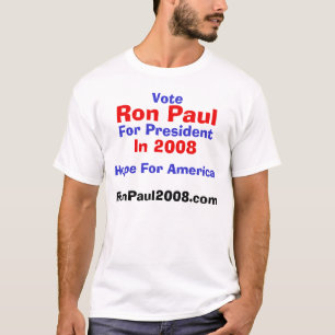 Camiseta Voto, Ron Paul, para o presidente, em 2008,
