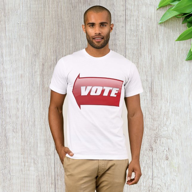 Camiseta Voto Vermelho Negrito Sinal de Seta Sinal de Voto  (Criador carregado)