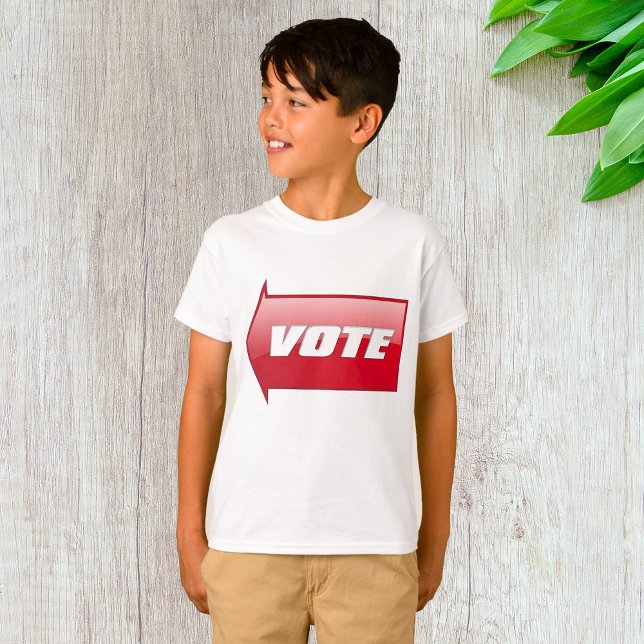 Camiseta Voto Vermelho Negrito Sinal de Seta Sinal de Voto  (Criador carregado)