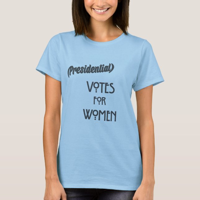 Camiseta Votos a favor de (Azul) Mulheres — surpresa presid (Frente)