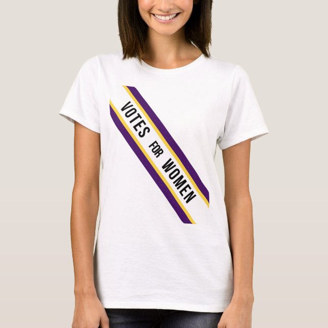Camiseta Votos Americanos Para Mulheres Suffragette Sash (Frente)