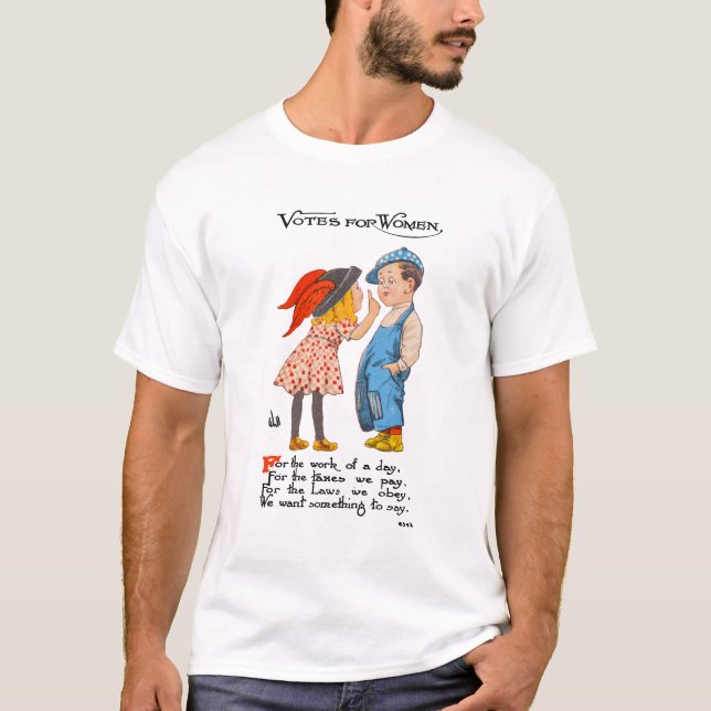 Camiseta Votos Para Mulheres Ilustração De T-Shirt (Frente)