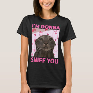 Camiseta Vou Cheirar Você Meme de Gatos com Cérebro Podre E