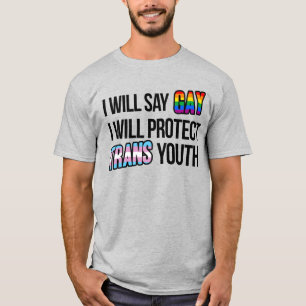 Camiseta Vou dizer gay e proteger a juventude trans
