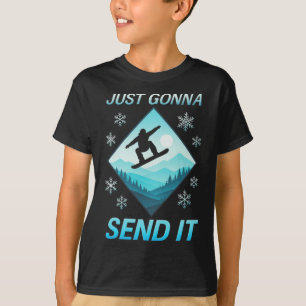 Camiseta Vou Enviar - Esquiando Humor Vintage Engraçado