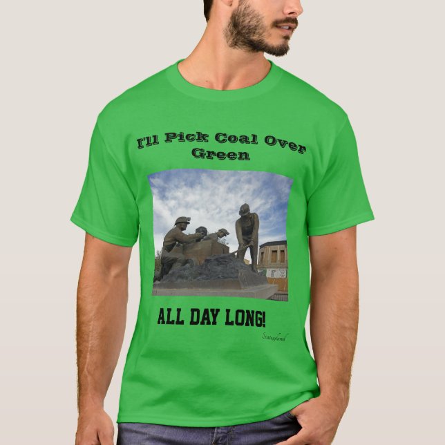 Camiseta Vou Escolher Carvão Verde O Dia Todo (Frente)
