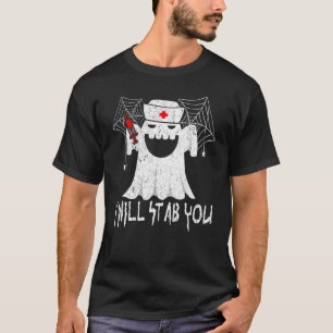 Camiseta Vou Esfaqueá-La Enfermeira Fantasias De Halloween
