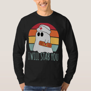Camiseta Vou Esfaqueá-La Enfermeira Halloween Para Enfermei