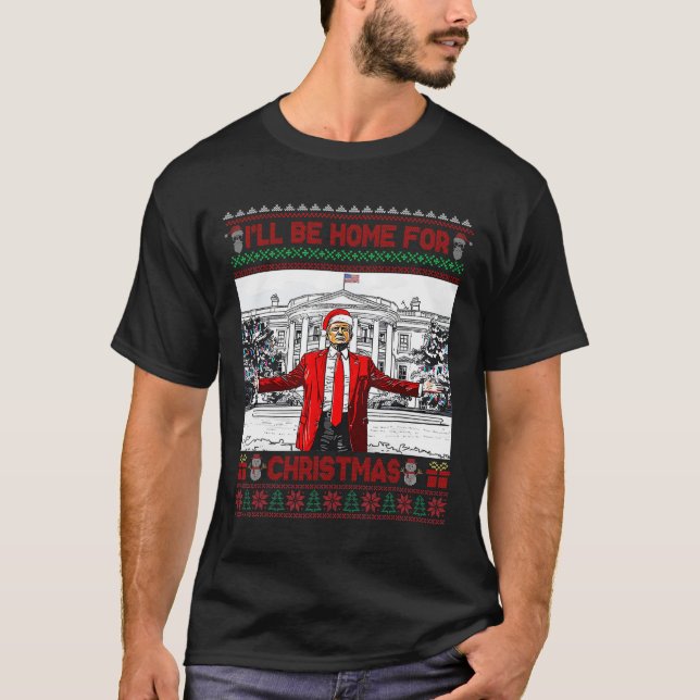 Camiseta Vou Estar Em Casa Para Papais noeis De Natal Engra (Frente)