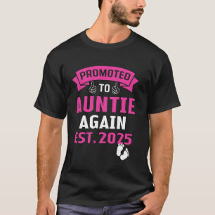 Camiseta Vou Ser Tia Novamente 2025 Fofa Promovida a Tia