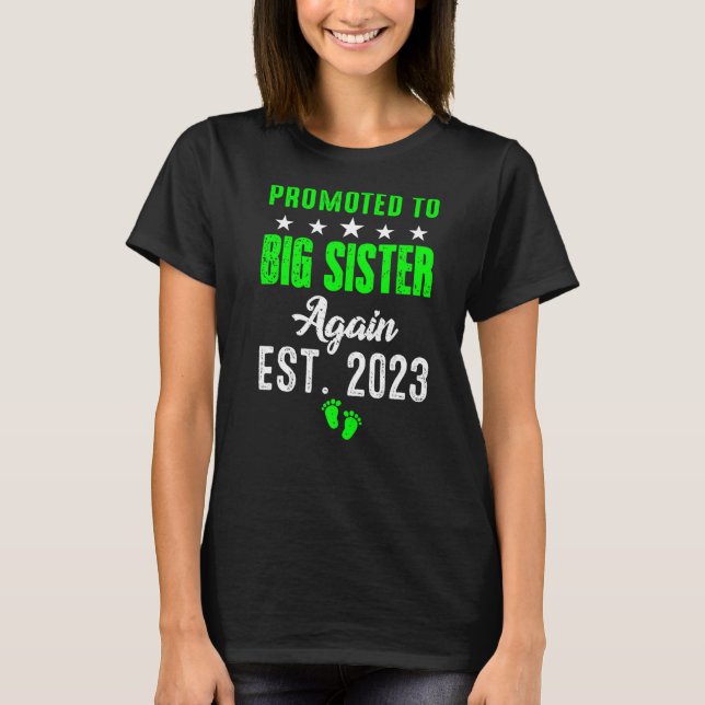 Camiseta Vou Ser Uma Irmã Grande Novamente 2023 Big Sis A (Frente)