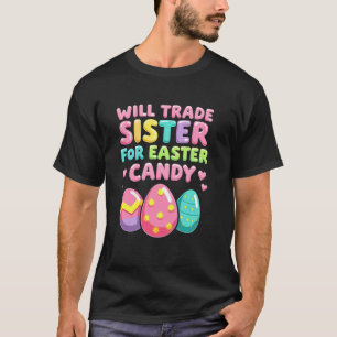 Camiseta Vou Trocar Irmã por Doces de Páscoa 2025
