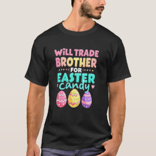 Camiseta Vou Trocar Irmão por Doces de Páscoa 2025