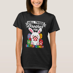 Camiseta Vou Trocar Irmão Por Doces De Páscoa Coelho De Pás