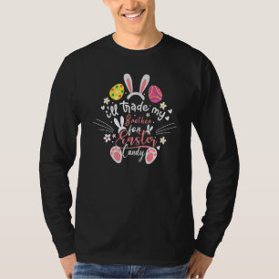 Camiseta Vou Trocar Meu Irmão Por Páscoa De Doces.