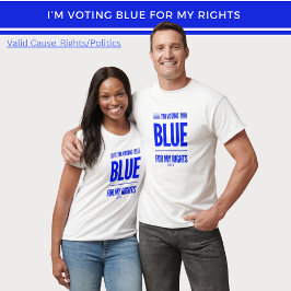 Camiseta Vou votar Democrata Azul