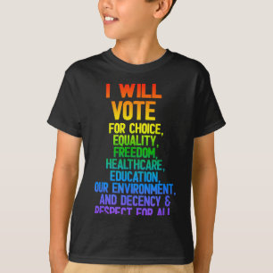 Camiseta Vou Votar Escolha Igualdade Liberdade