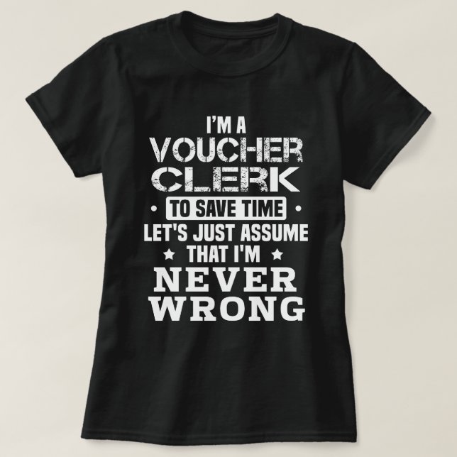 Camiseta Voucher Clerk (Frente do Design)