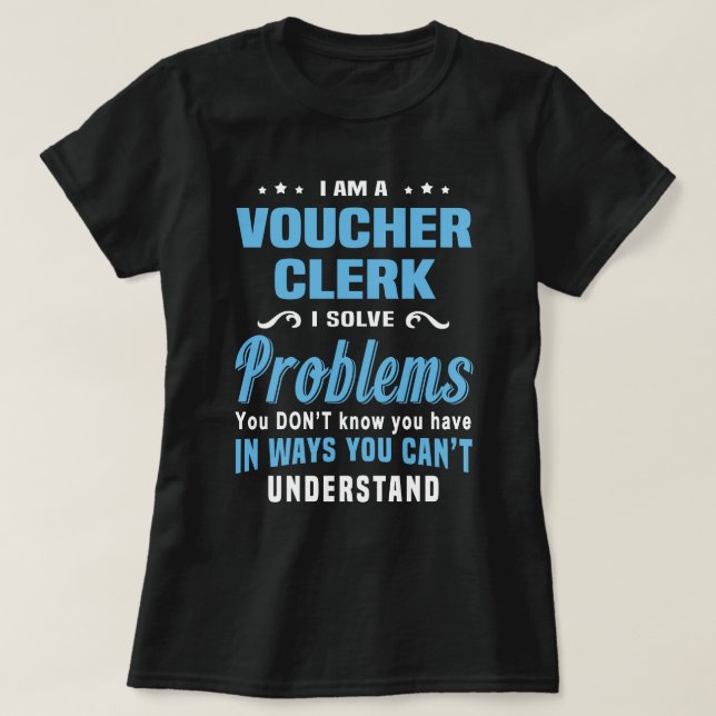 Camiseta Voucher Clerk (Frente do Design)