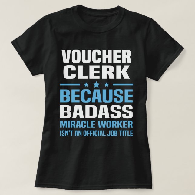 Camiseta Voucher Clerk (Frente do Design)