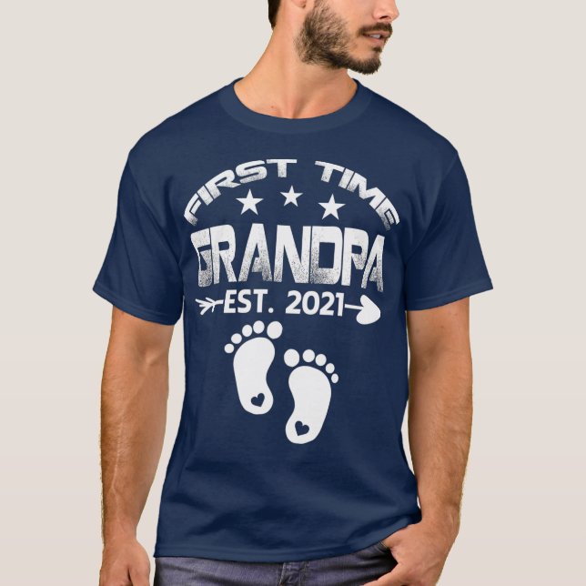 Camiseta Vovô 2021 Novo Avô para ser presente (Frente)