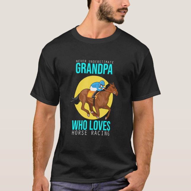 Camiseta Vovô Adora Corrida de Jogo de Cavalo (Frente)