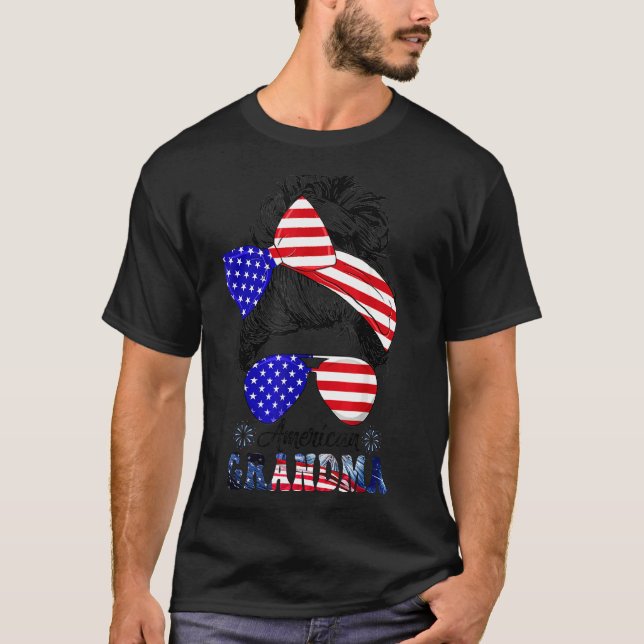 Camiseta Vovó Americana Mensageiro Correspondente Família 4 (Frente)